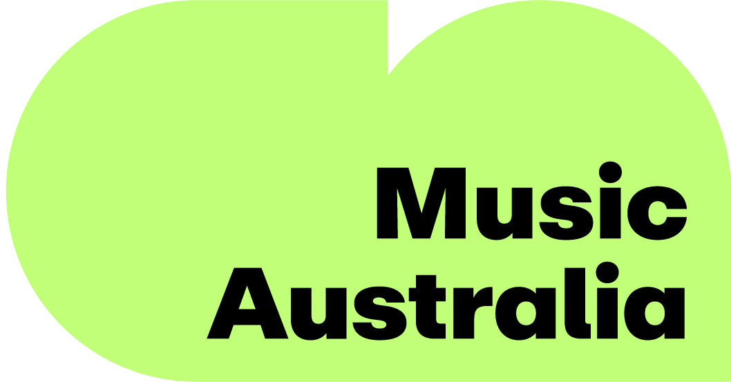 music australia logo on a green background