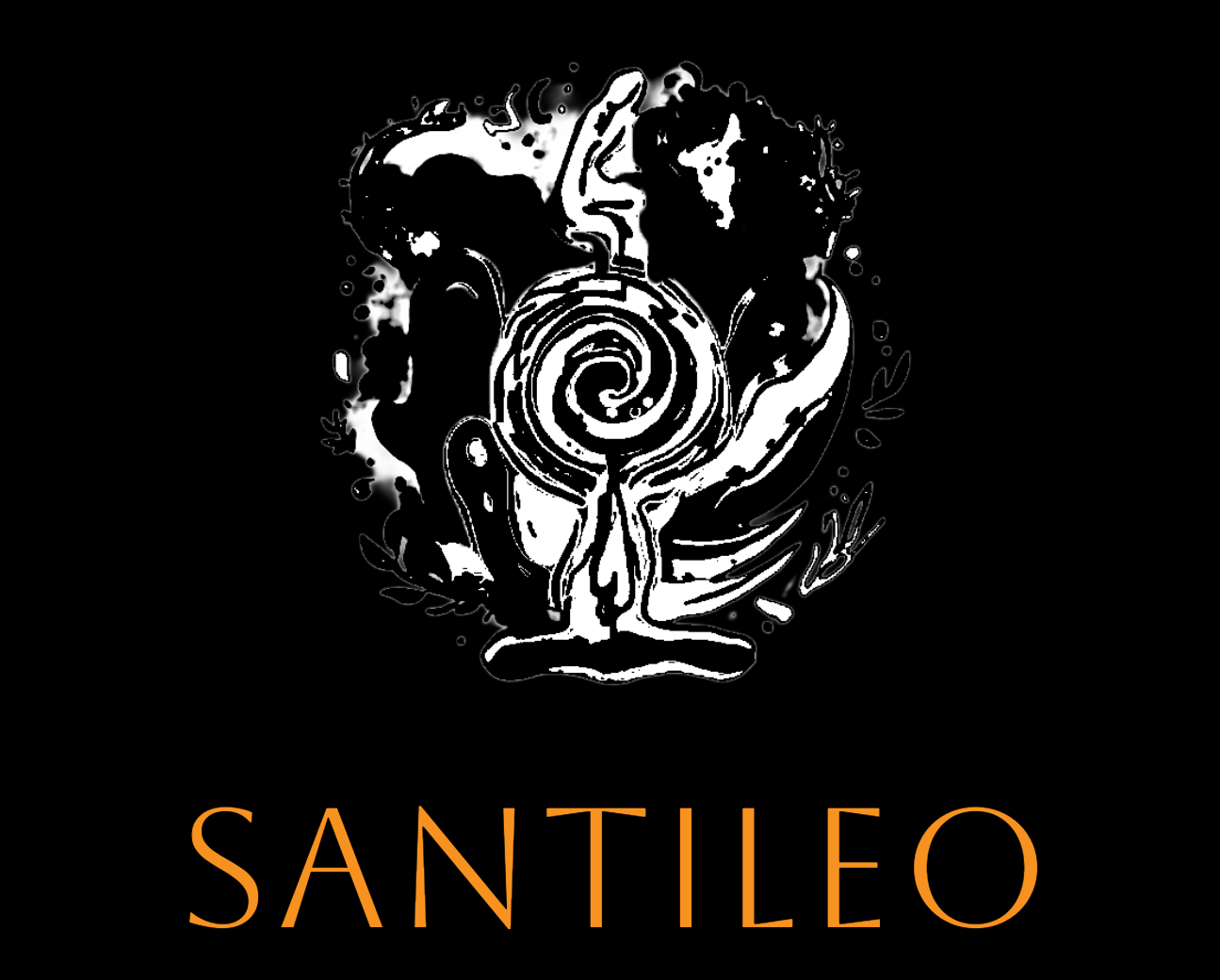 the logo for santilo on a black background