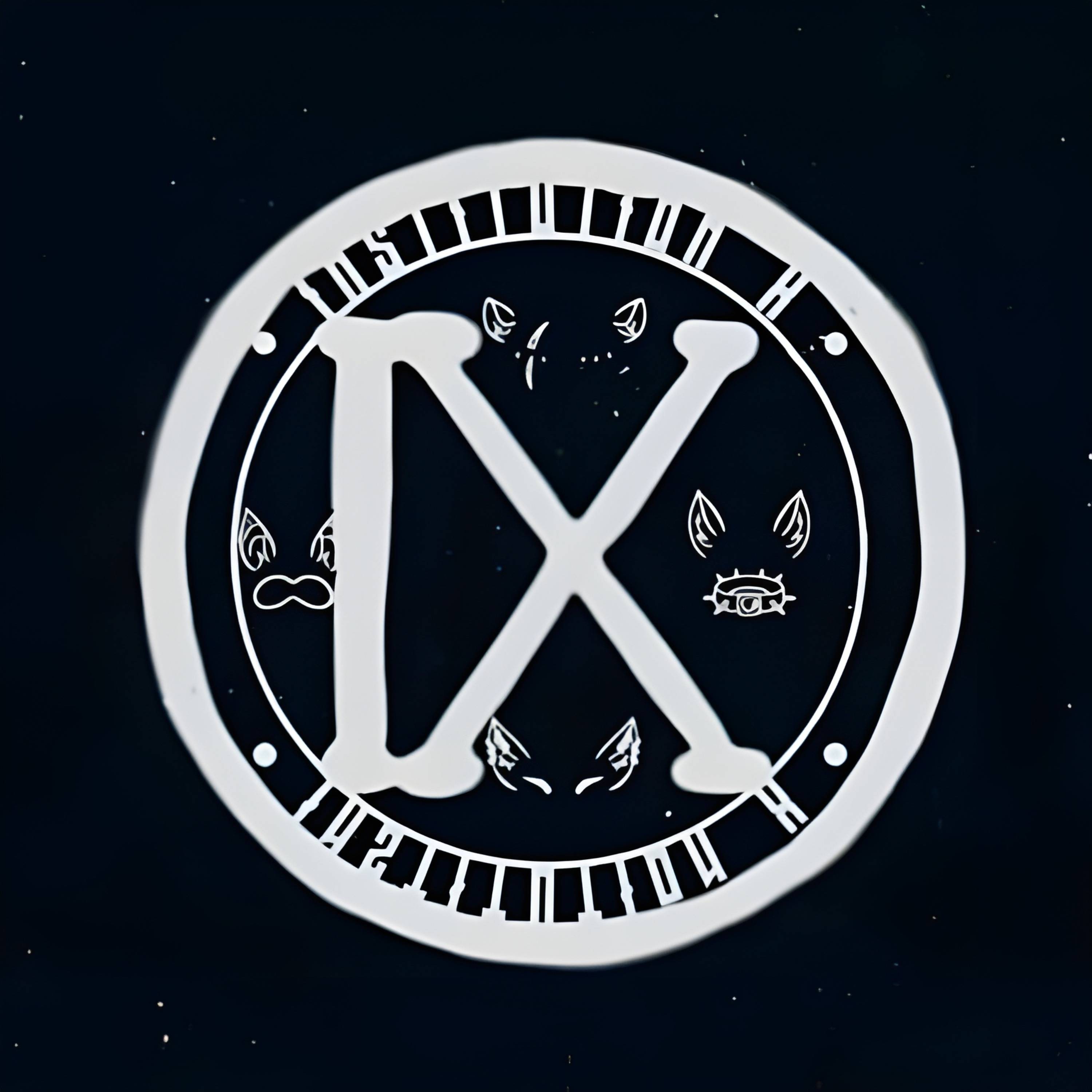 a white circle with an x in the middle of it