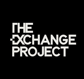 the exchange project logo on a black background