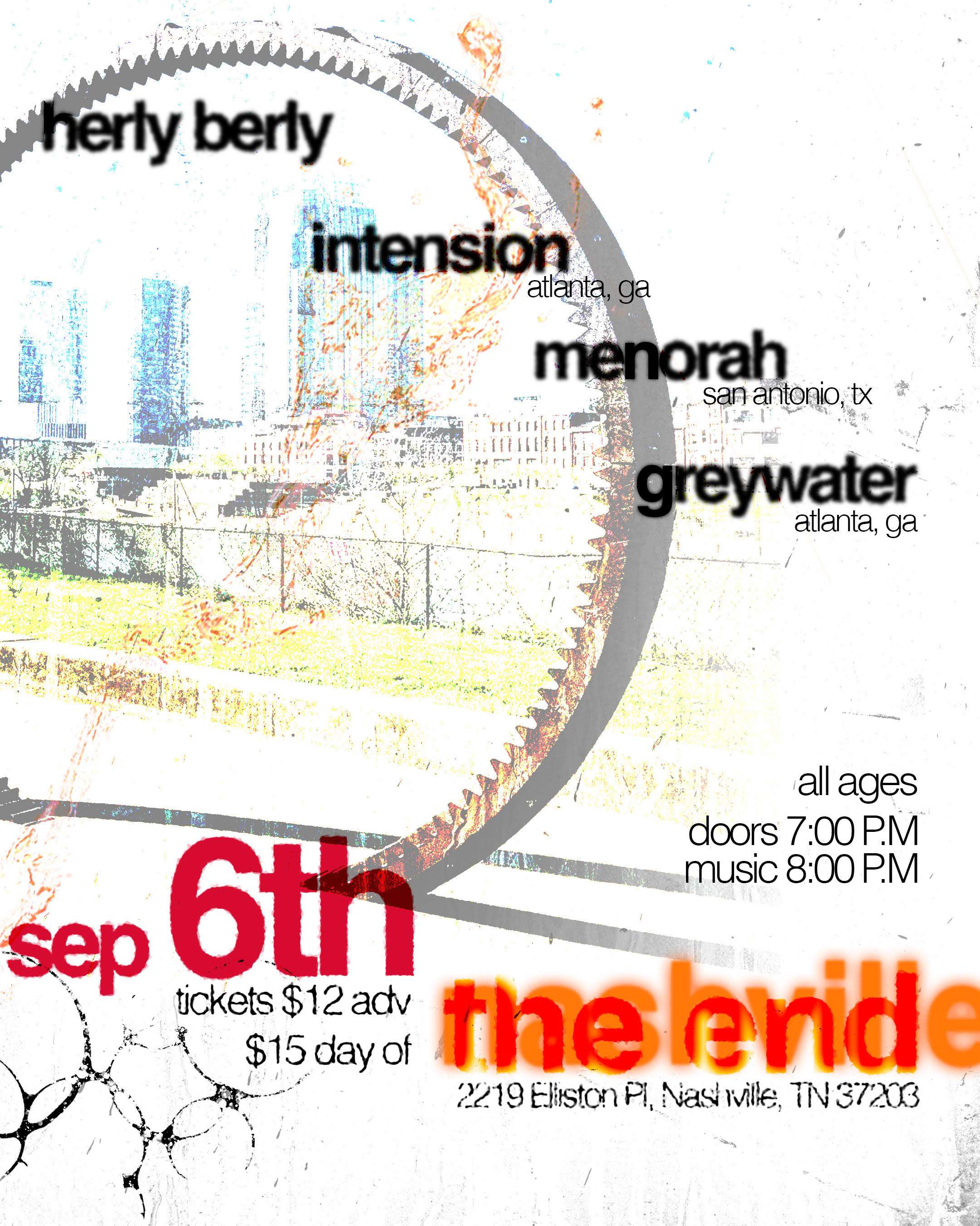 a flyer for a concert in a city