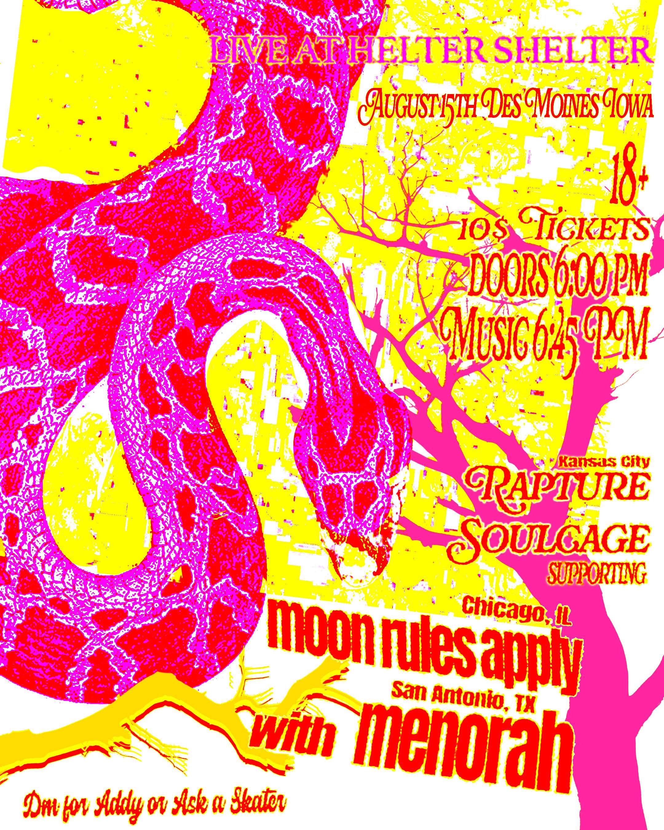 a poster with an image of a snake and a snake