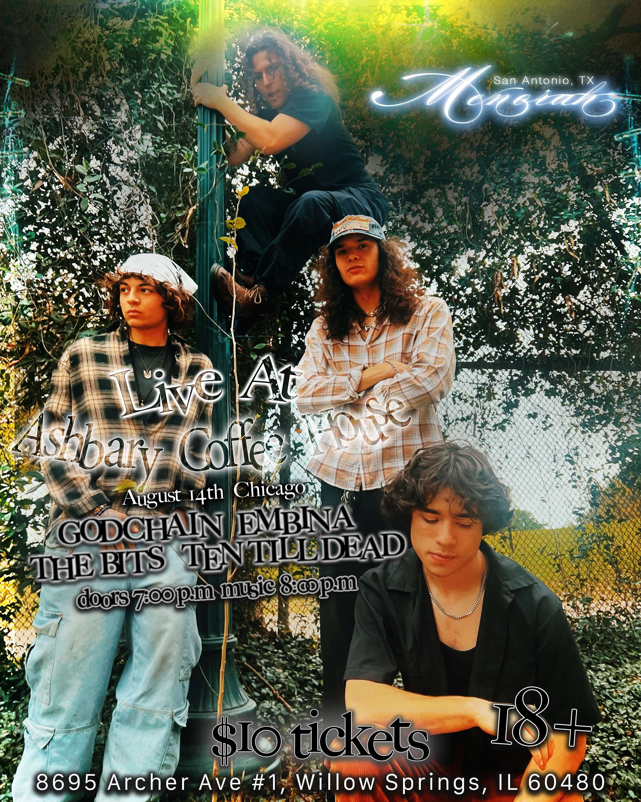 a poster for a concert with a group of people