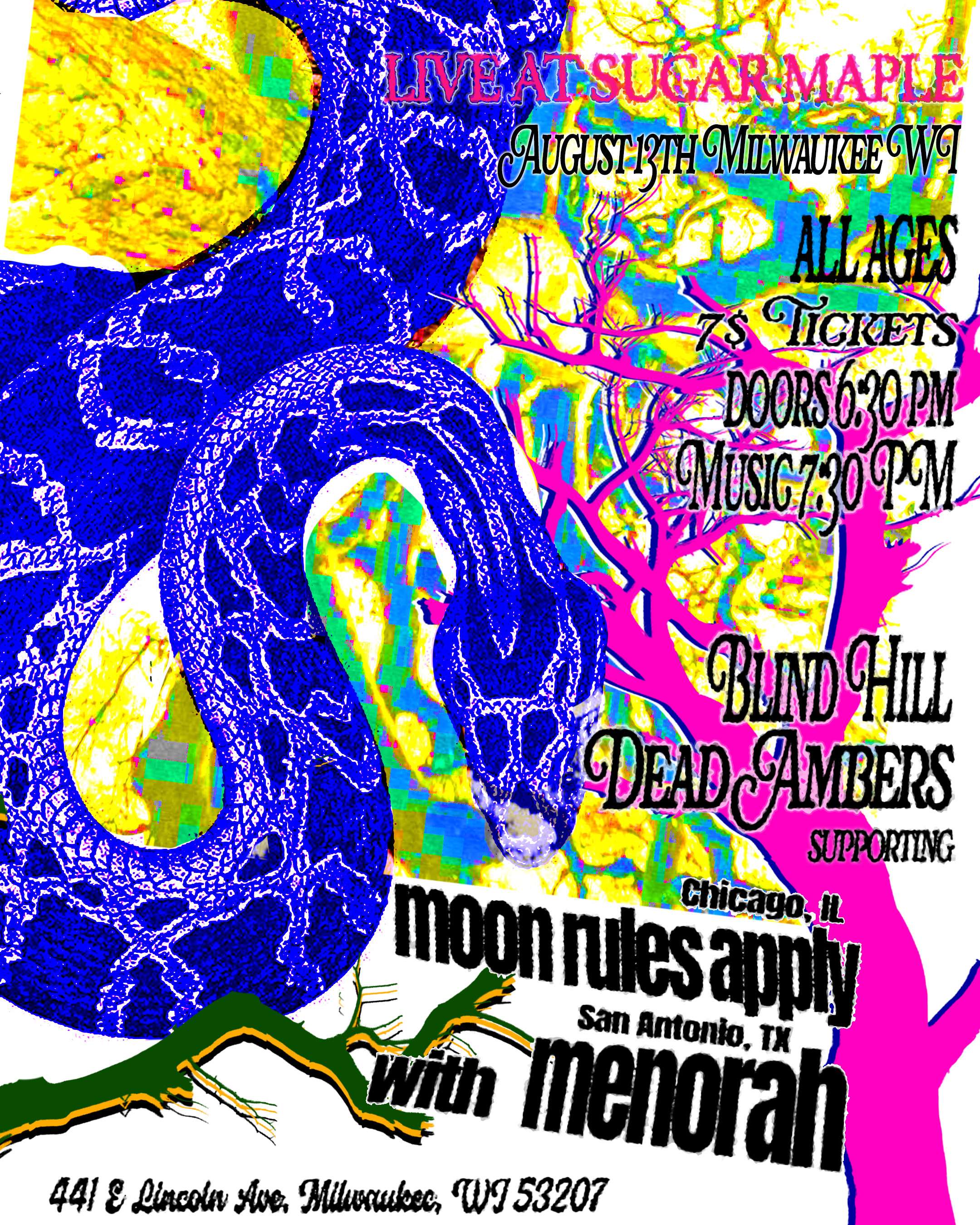 a poster for a concert with an image of a snake