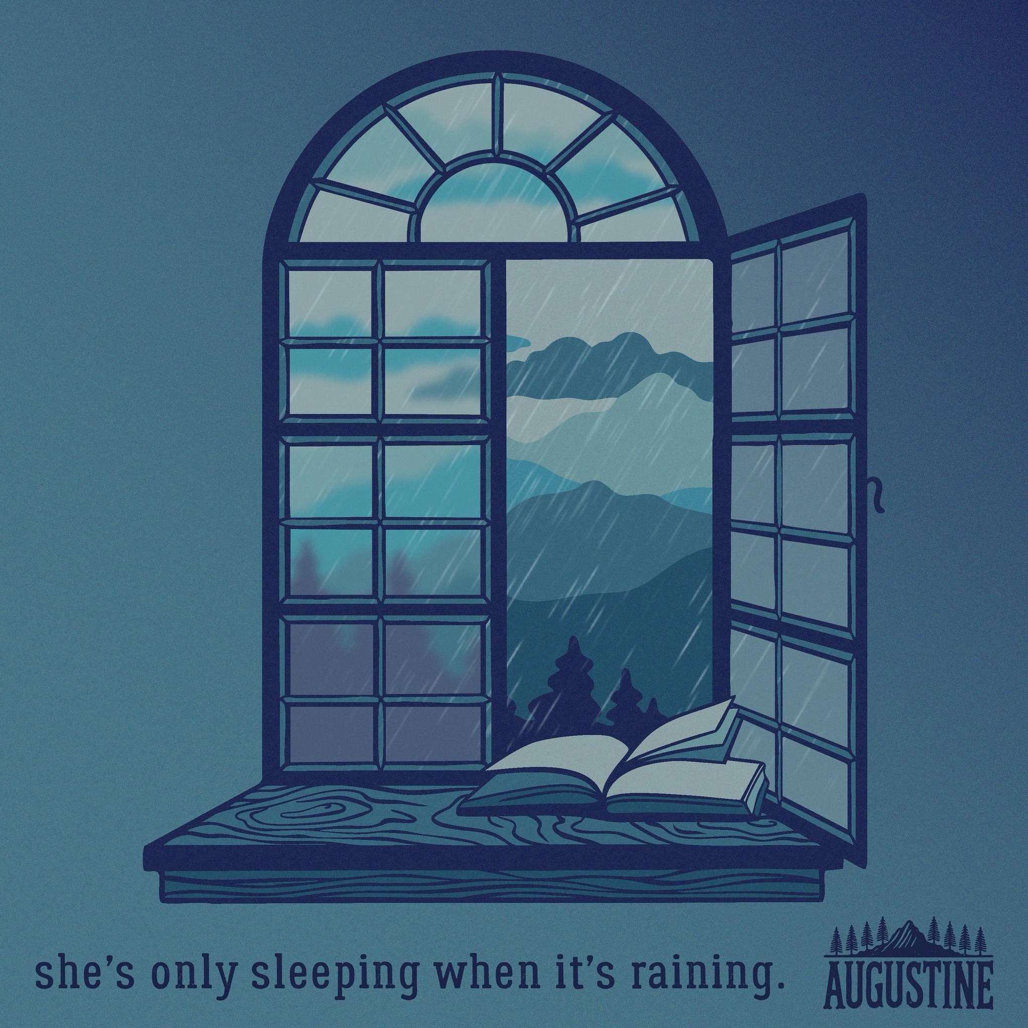 she's only sleeping when it's raining