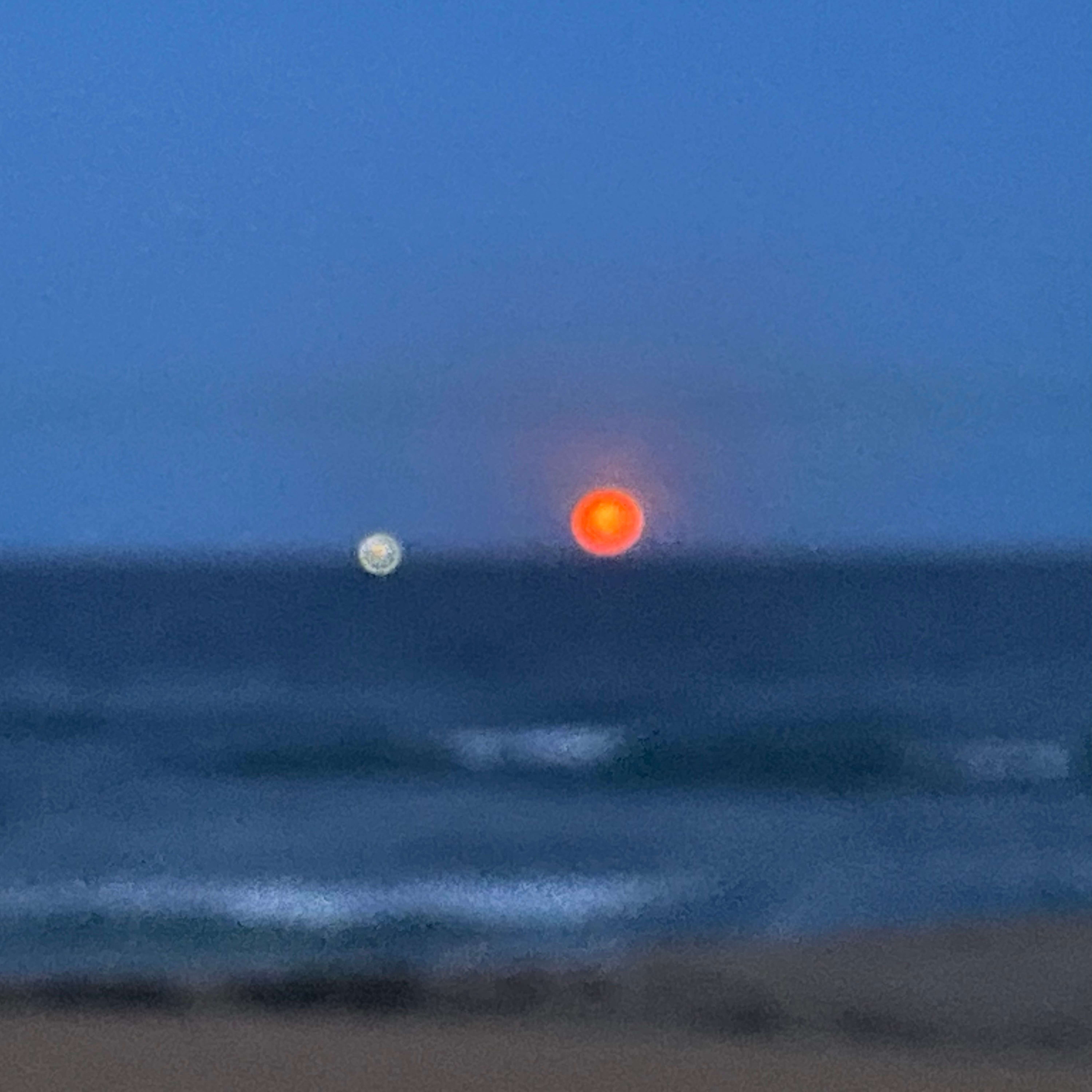 Jessie Newling - Voices: a full moon rising over the ocean