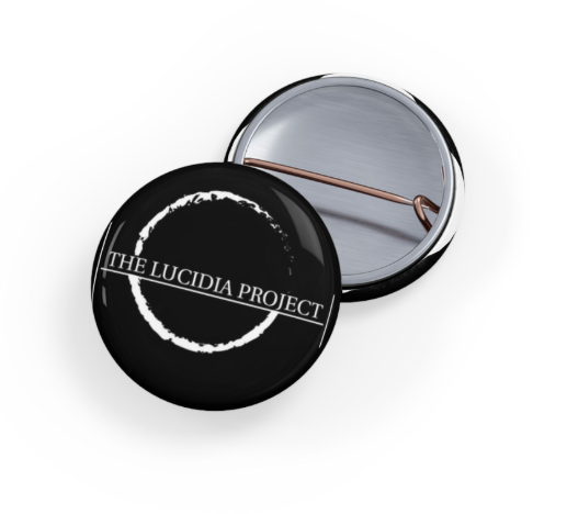 the lucina project logo on a black button