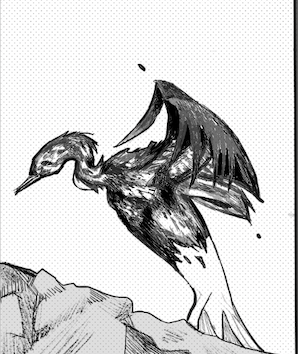 a black and white drawing of a bird on a rock