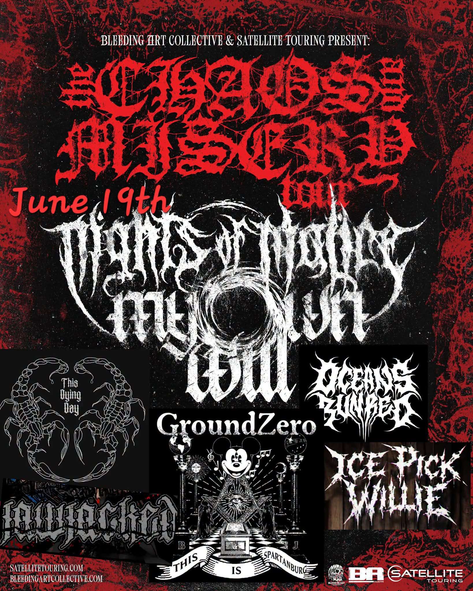 a poster for a black metal concert