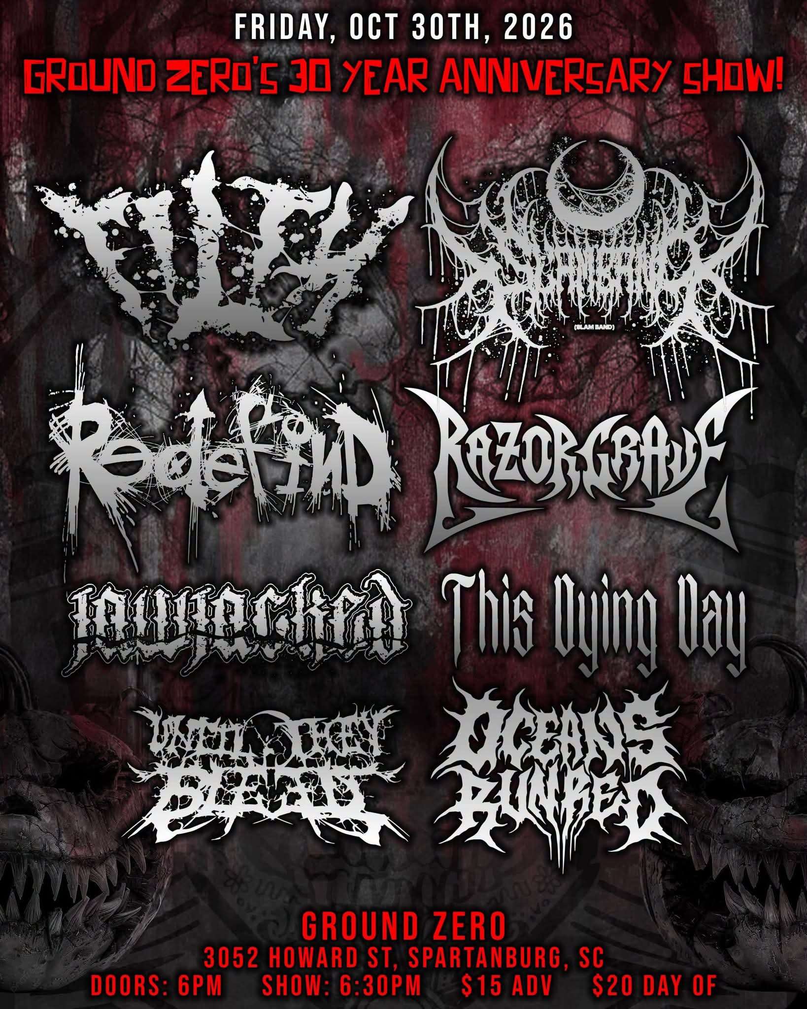 the flyer for the ground people anniversary show