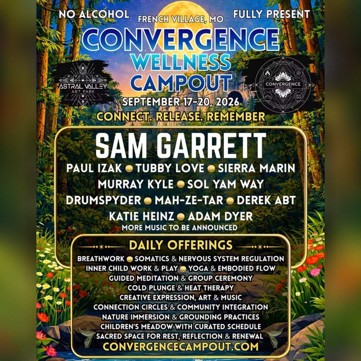 Convergence Wellness Campout 2026: the poster for the convergence wellness camp