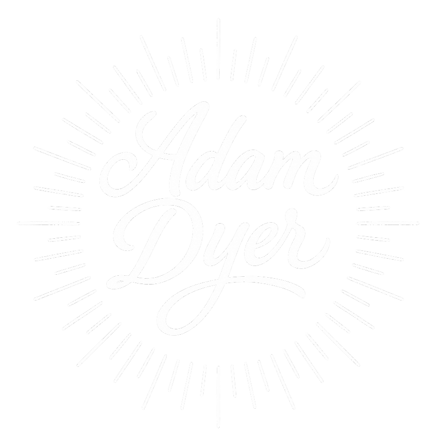 adam dyer logo on a black background