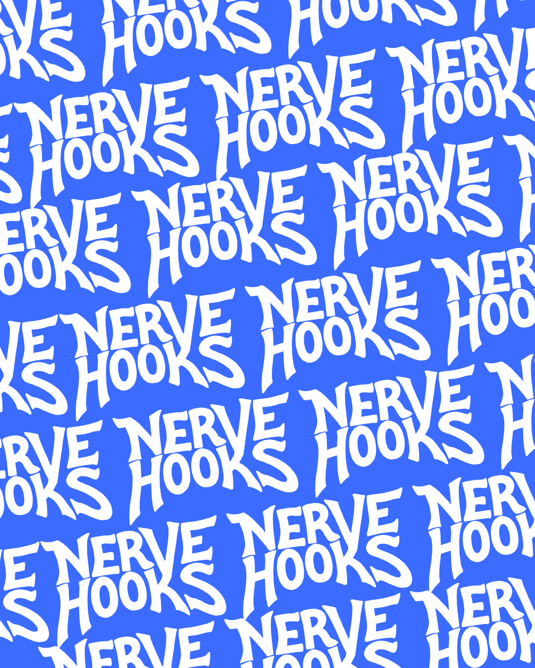 Nerve Hooks tip jar: a blue background with the words'nerve hooks'on it