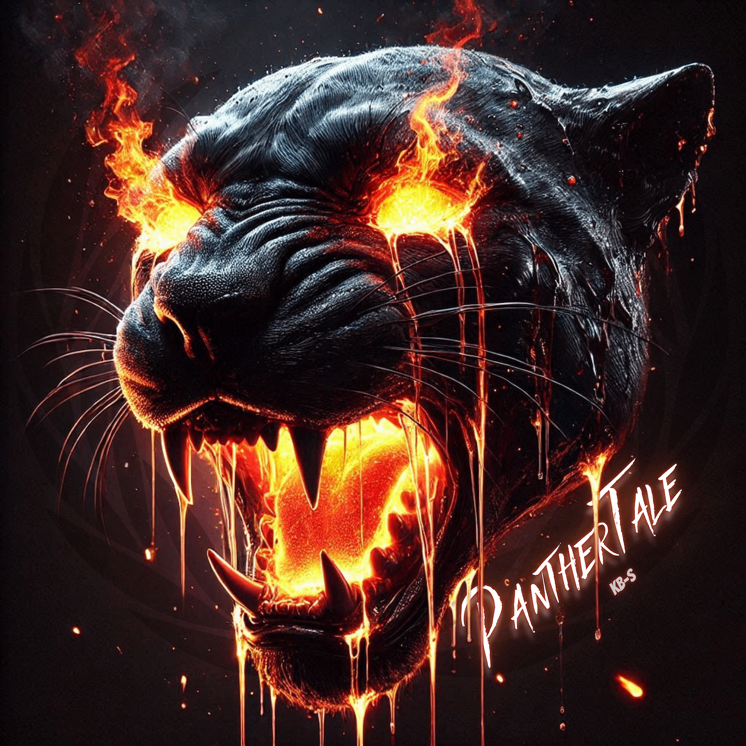 an image of a panther with flames coming out of his mouth
