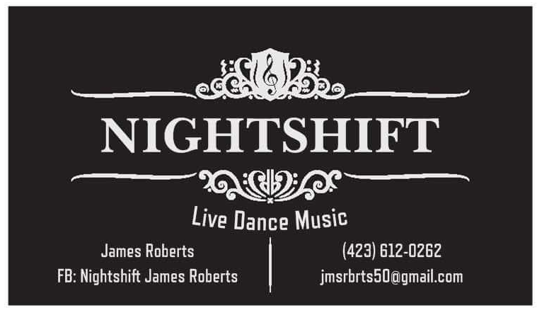 nightshift live dance music business card