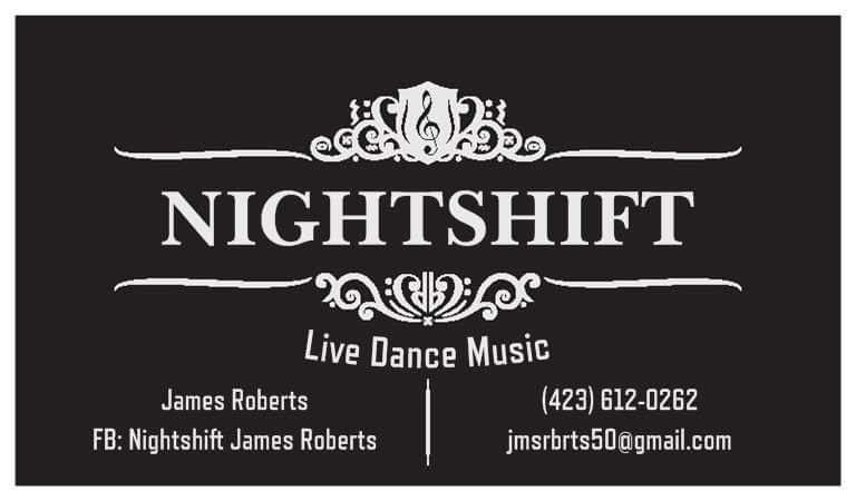 nightshift live dance music business card