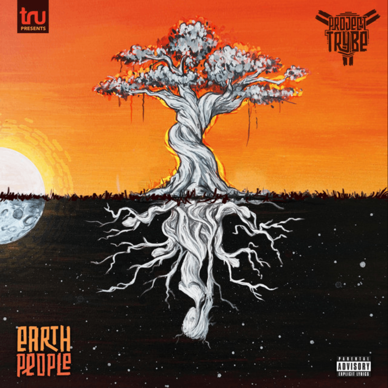 PROJECT TRYBE - Earth People: the cover of the album, backy people