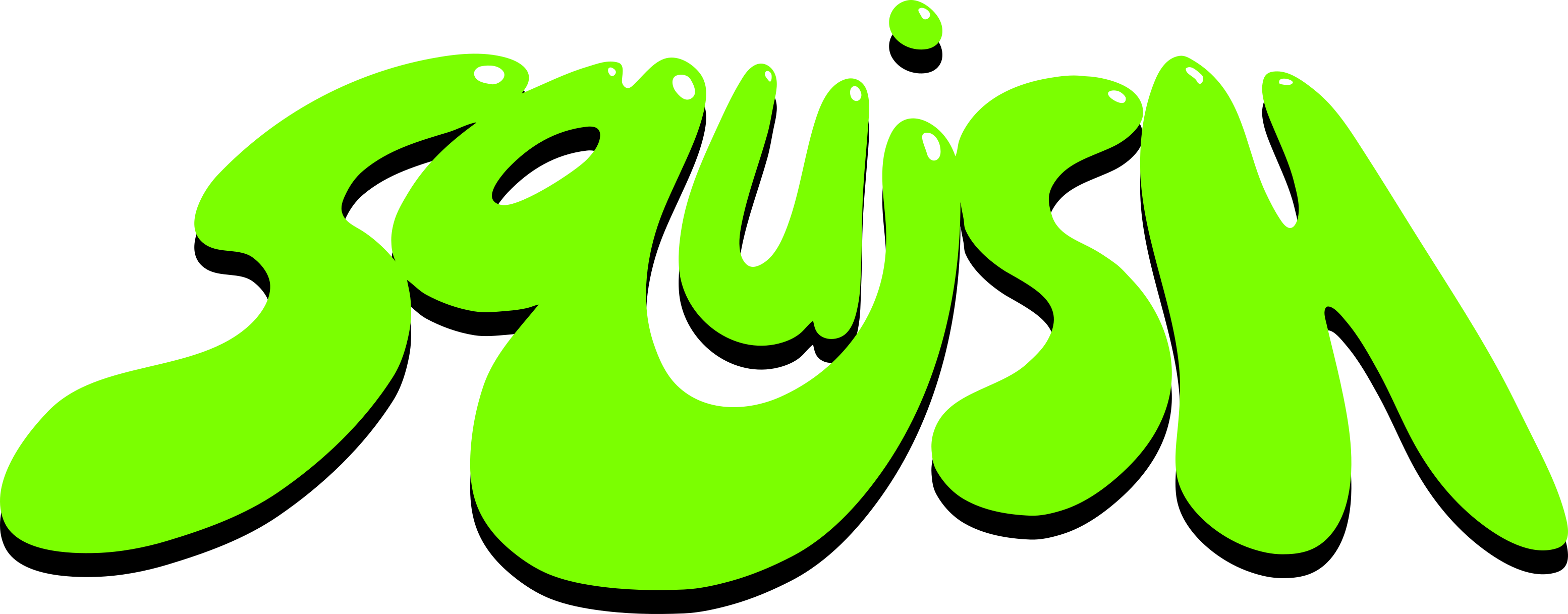 a green logo with the word squish on it