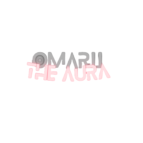 omuru the aura logo on a black background