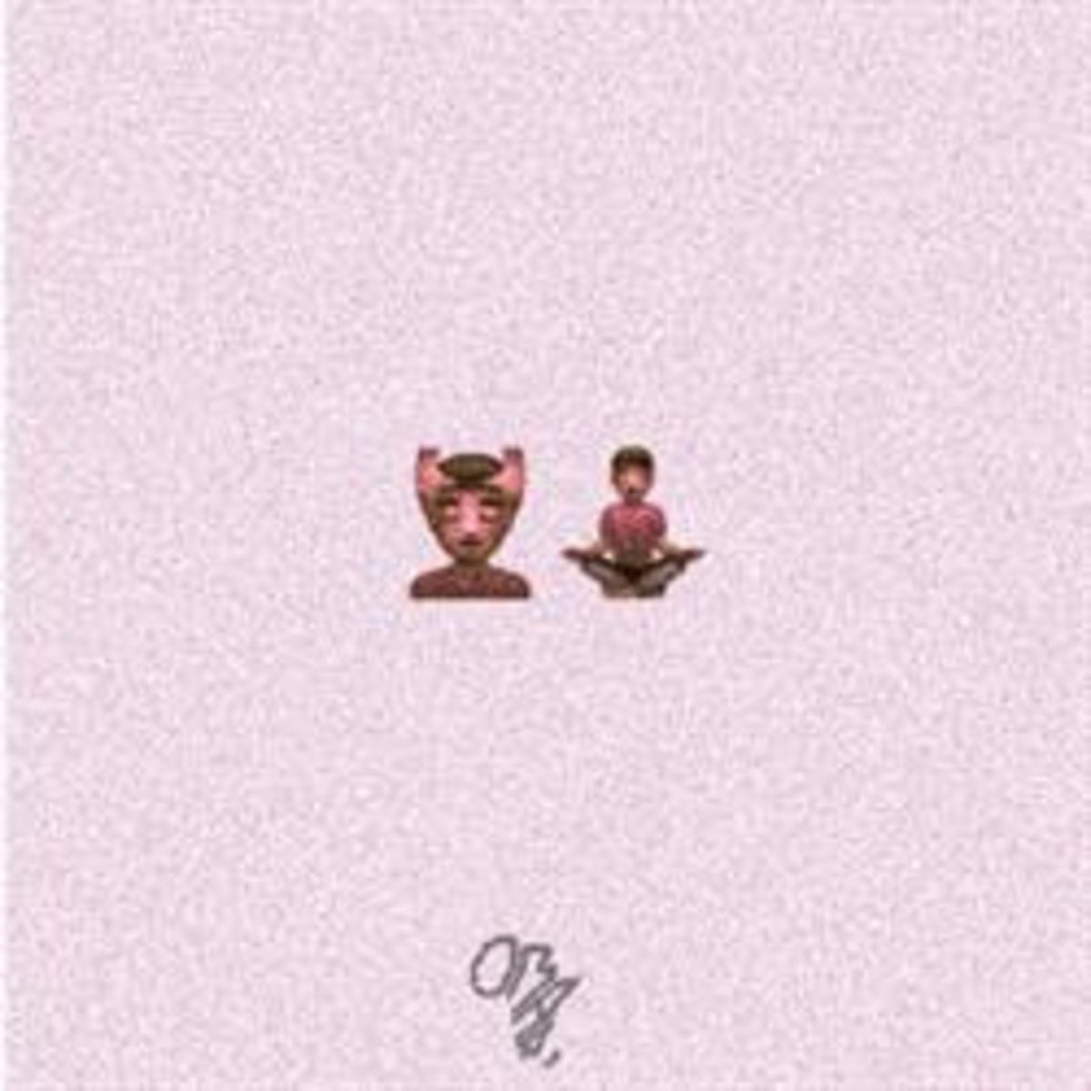 Omarii, The Aura - Yes Please: the cover of a pink album with two people sitting on top of each other