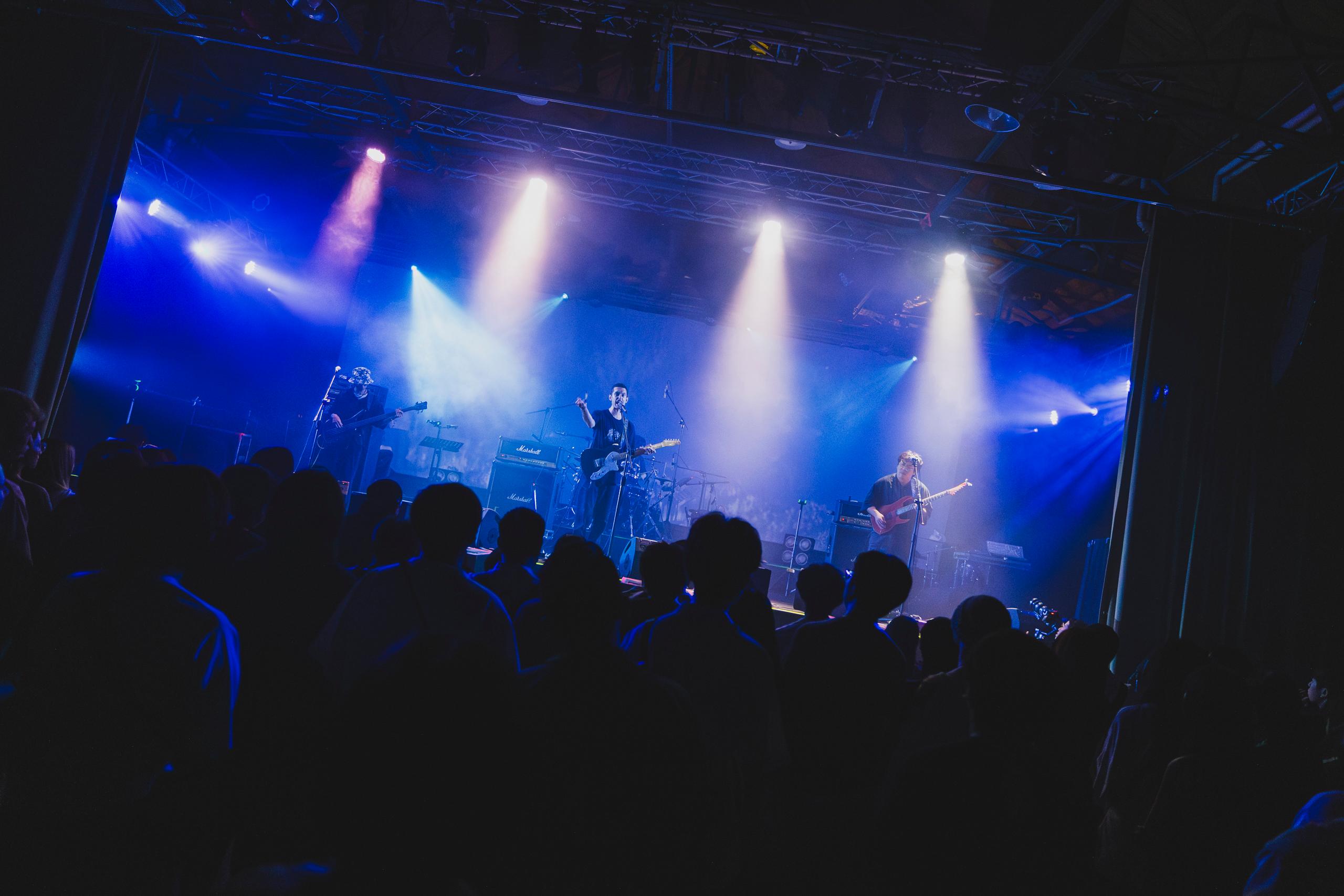 a group of people on stage at a concert