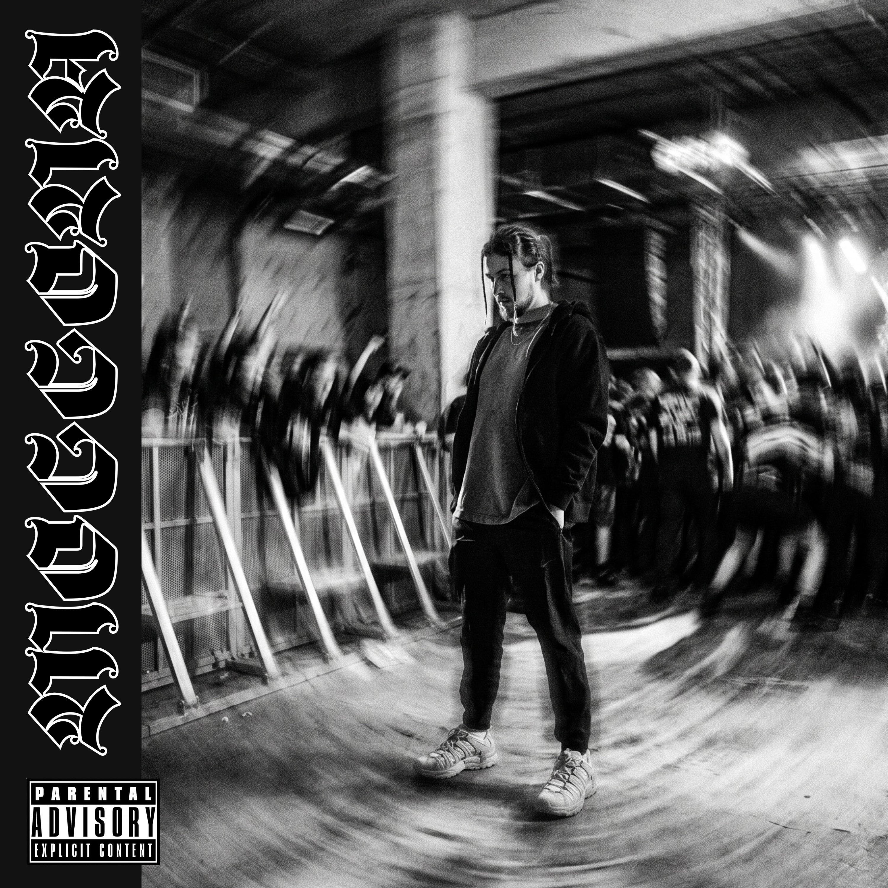 Dante Ghetsis ft. KP3 - MOCCONA: a black and white photo of a man standing in front of a crowd