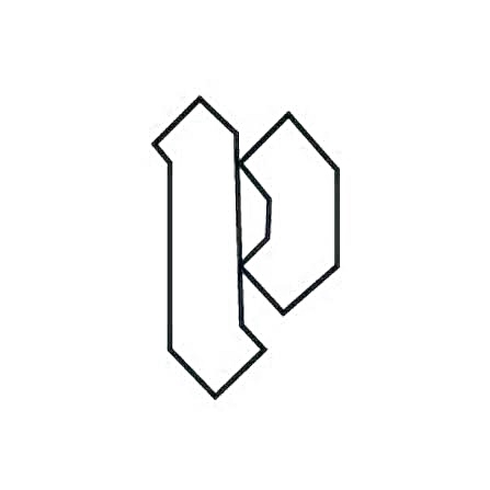 the letter p is drawn on a white background