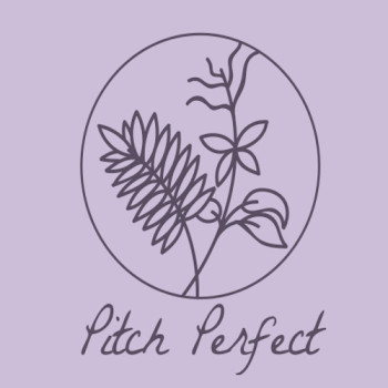 pitch perfect logo on a purple background