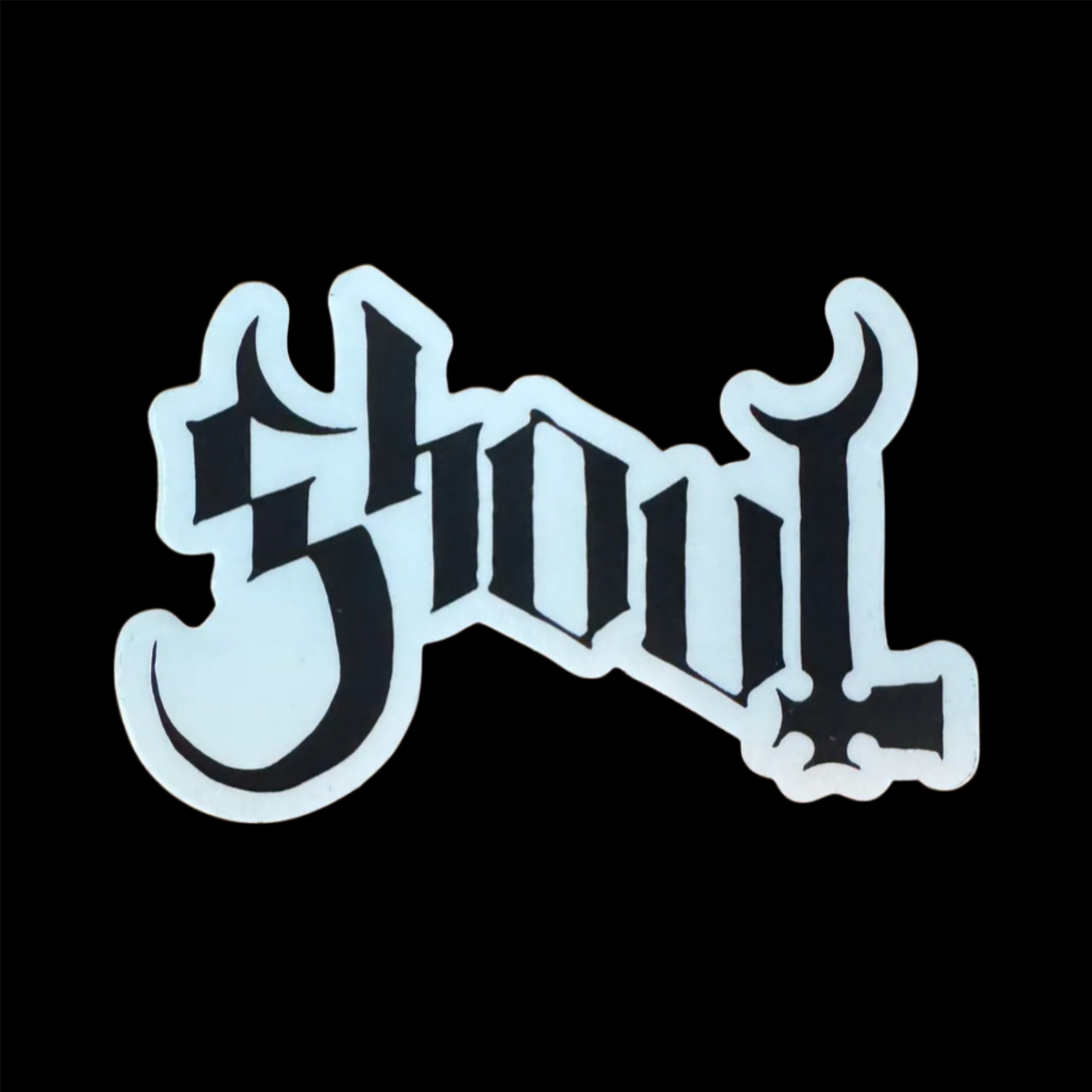a sticker with the word shoul on it