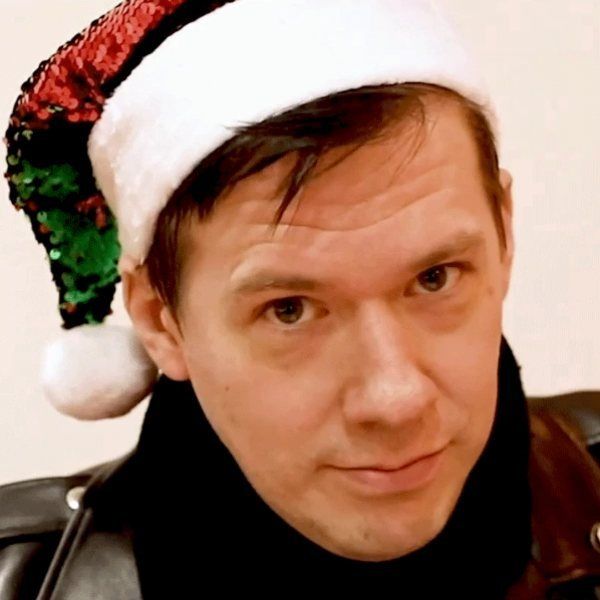 a man wearing a santa hat