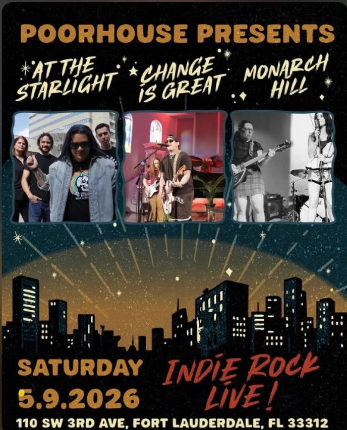 a flyer for the indie rock live at poorhouse