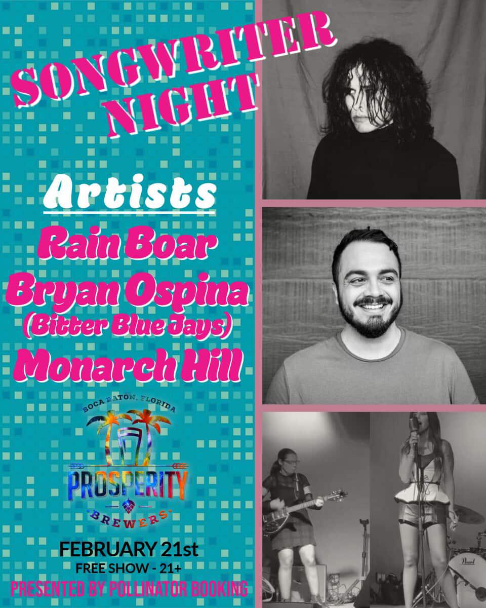 a poster for the songwriter night