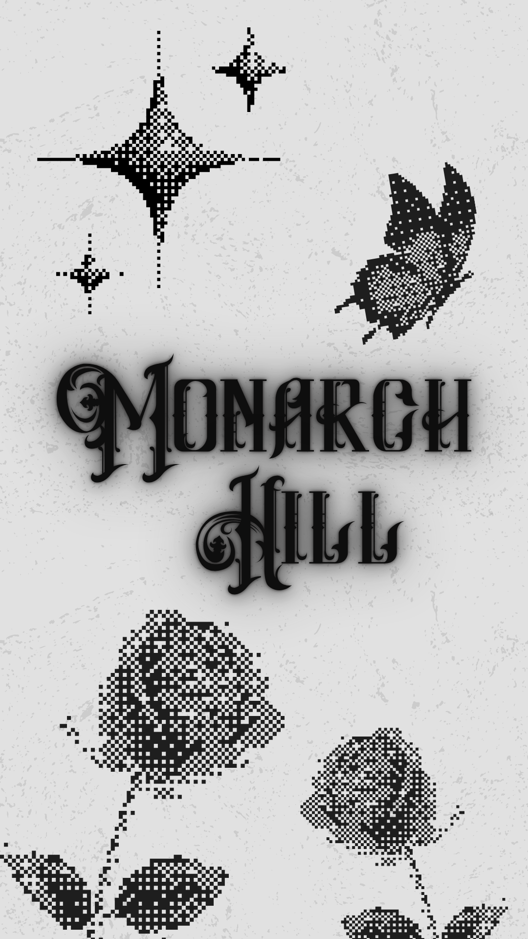 a black and white image with the words monarch hill