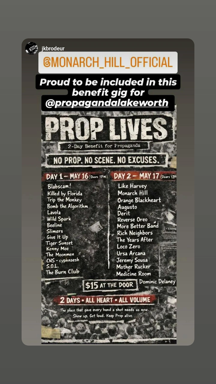 a poster with the words prop lives on it