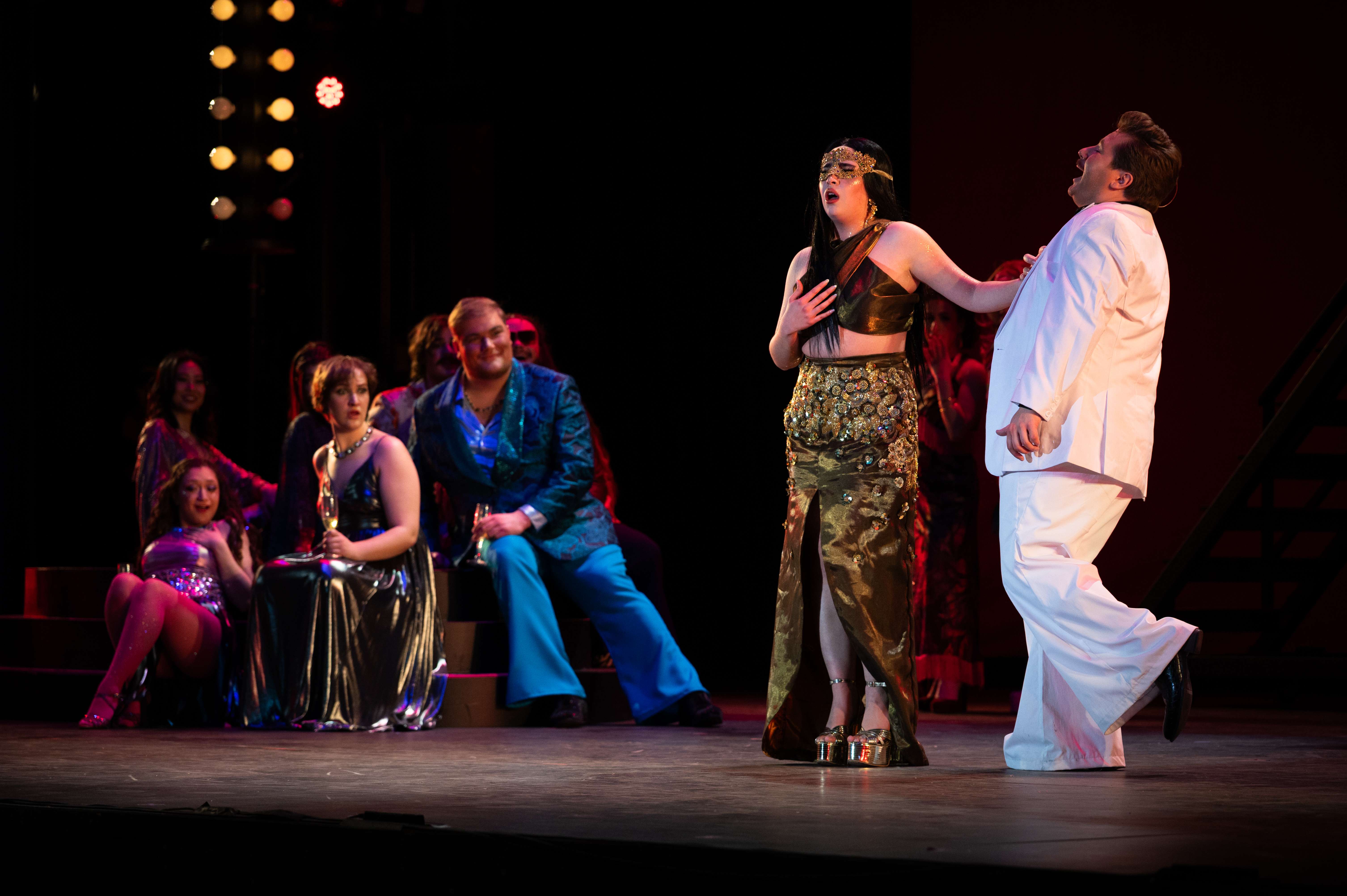 a man and a woman on a stage