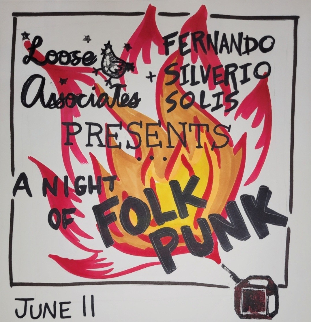 a poster for a night of folk punk