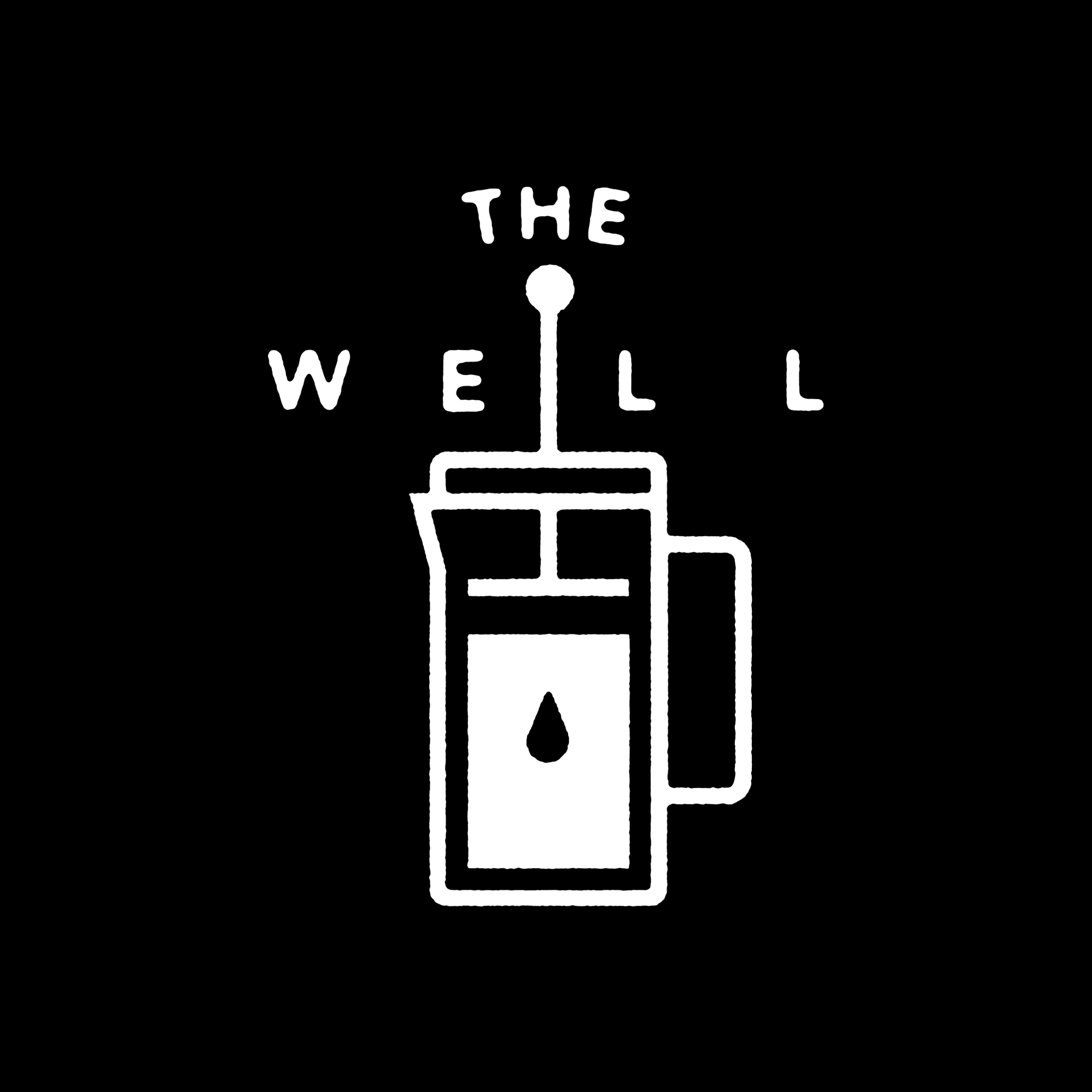 the well logo on a black background