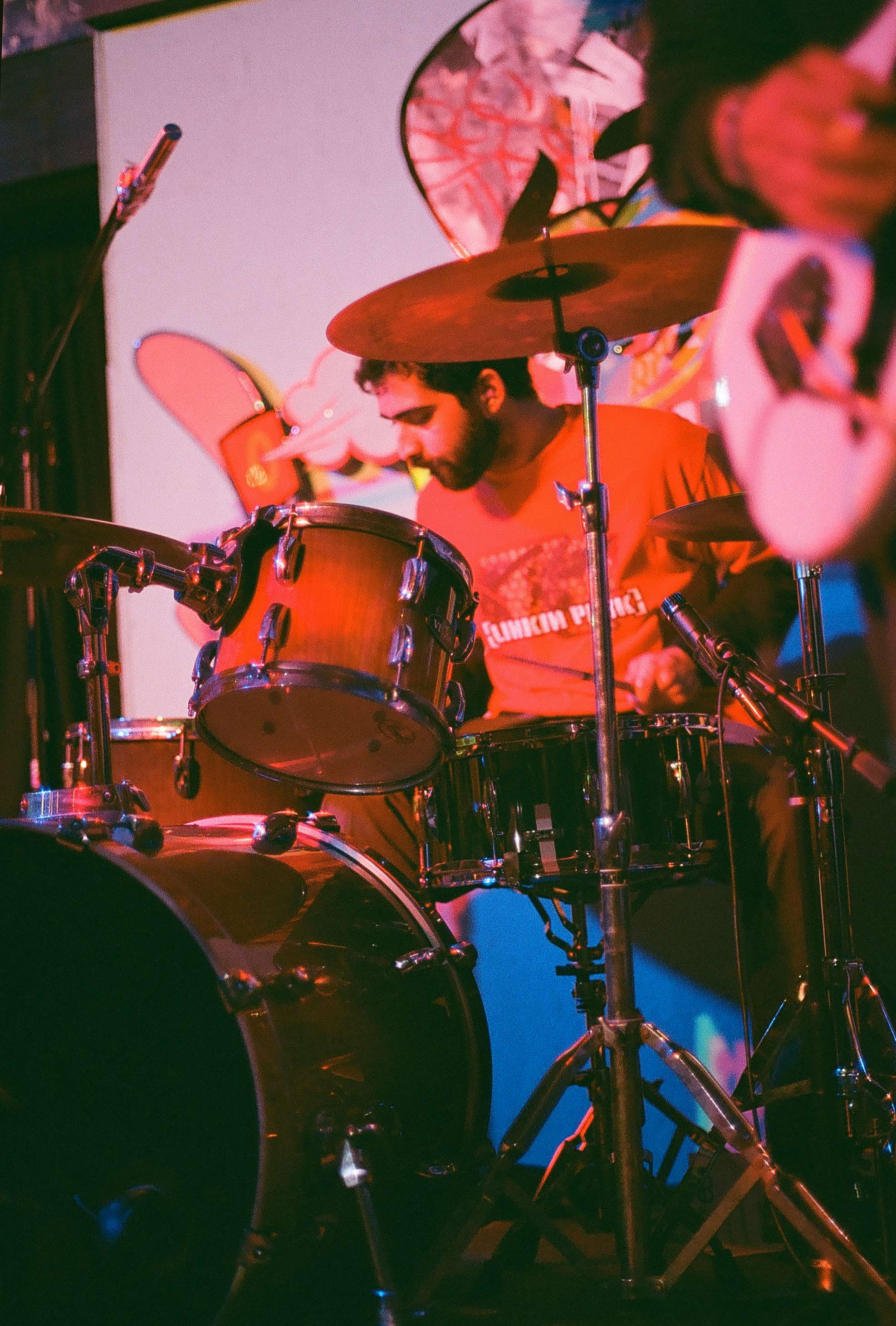 a man playing drums