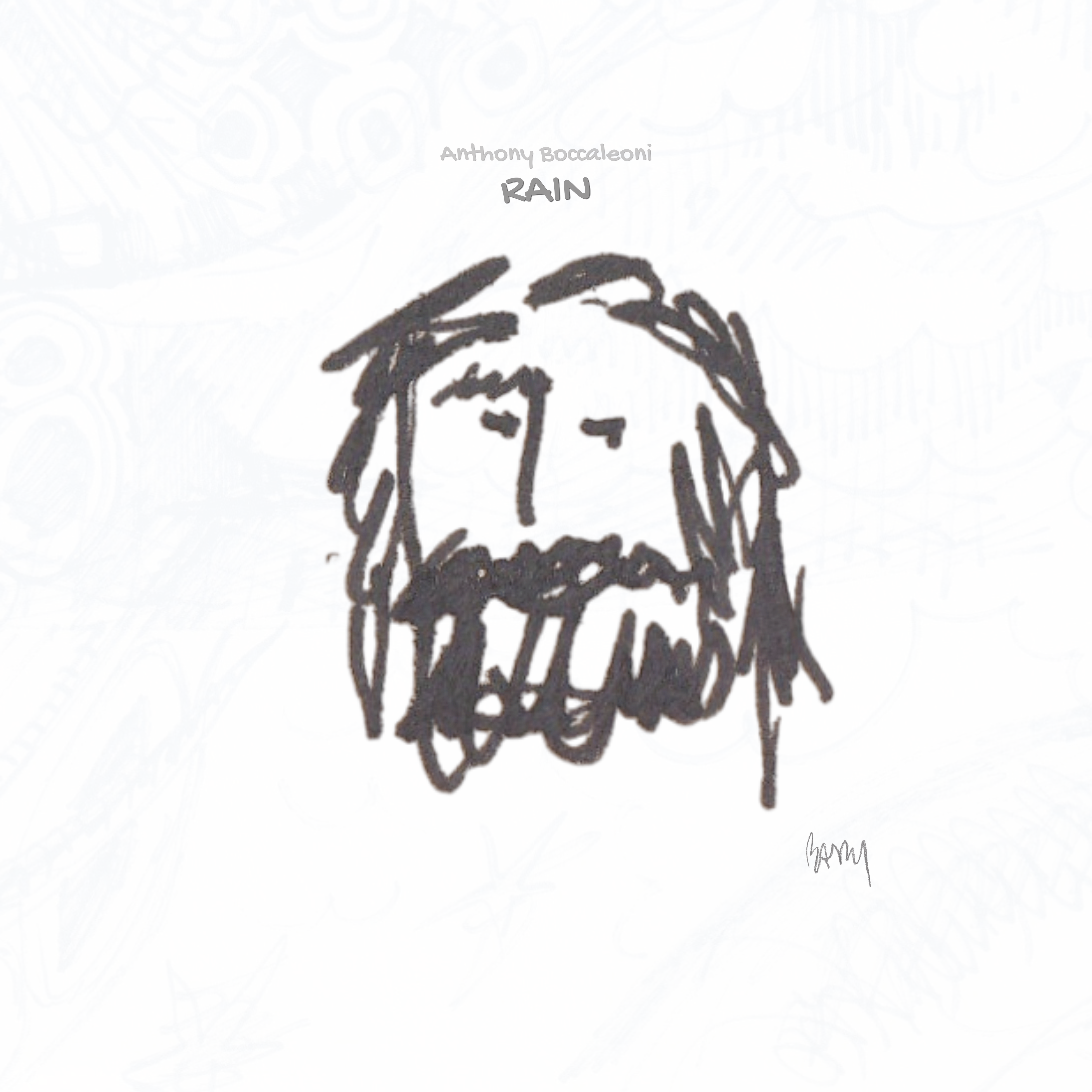 a drawing of a man with a beard