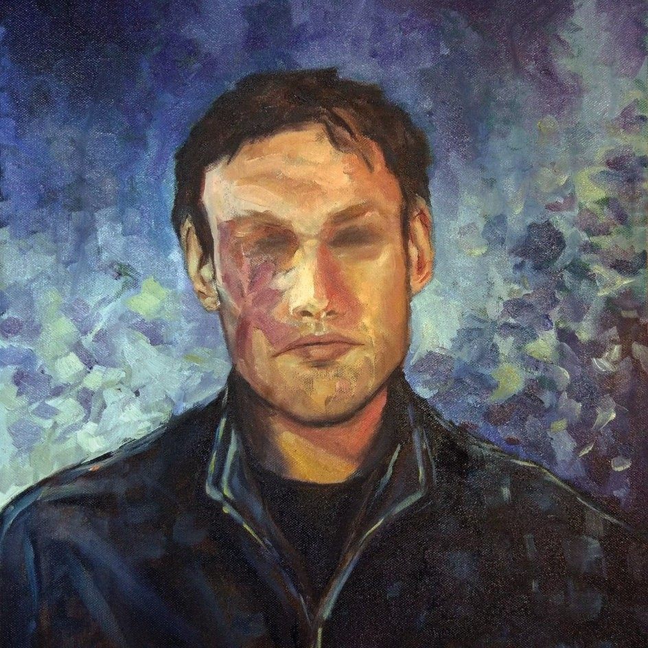 a painting of a man in a jacket