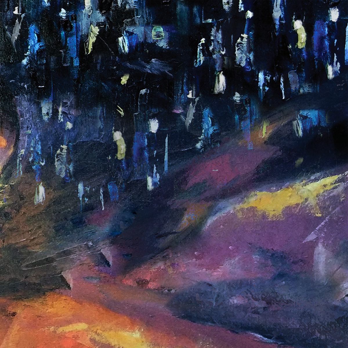 Ozan Aydın - Daily Needs: a painting of a night scene with stars in the sky