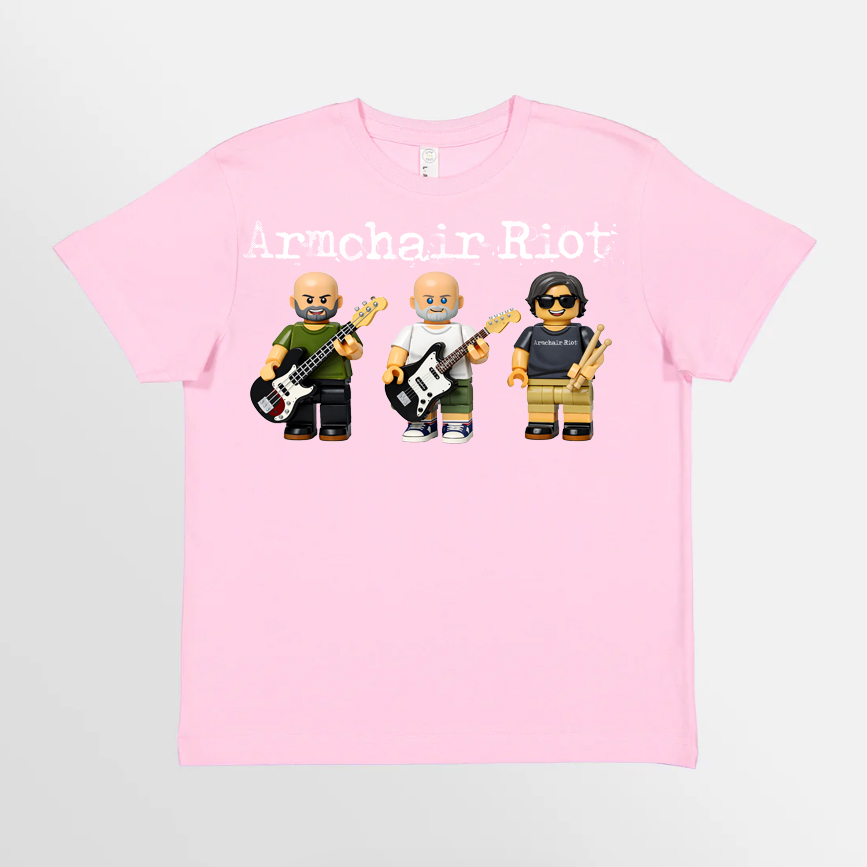 a pink t - shirt with the words archchair riot on it