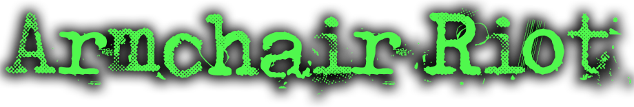 armchair riot logo on a black background