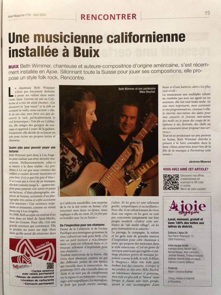 a newspaper article about musicians in california