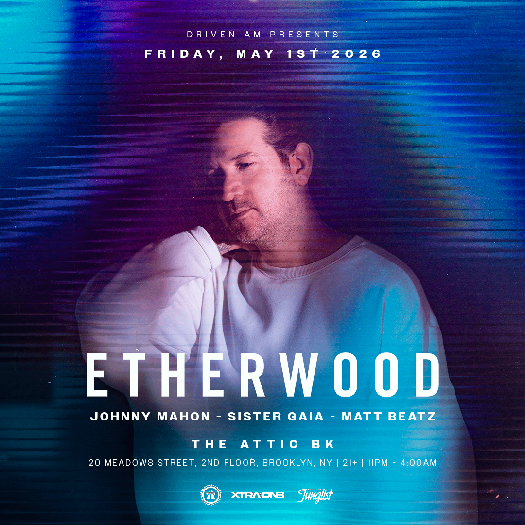 the flyer for etherwood, featuring a man in a white shirt