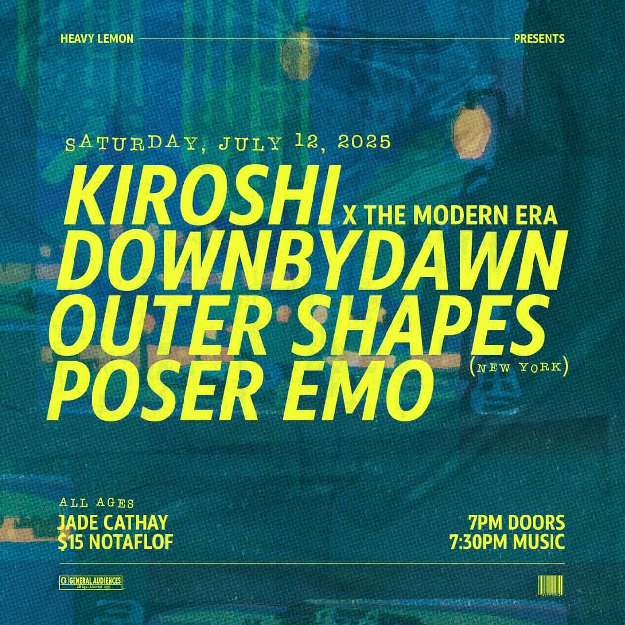 a poster for kirsh's downtowndown eaaa outer shapes poster emo