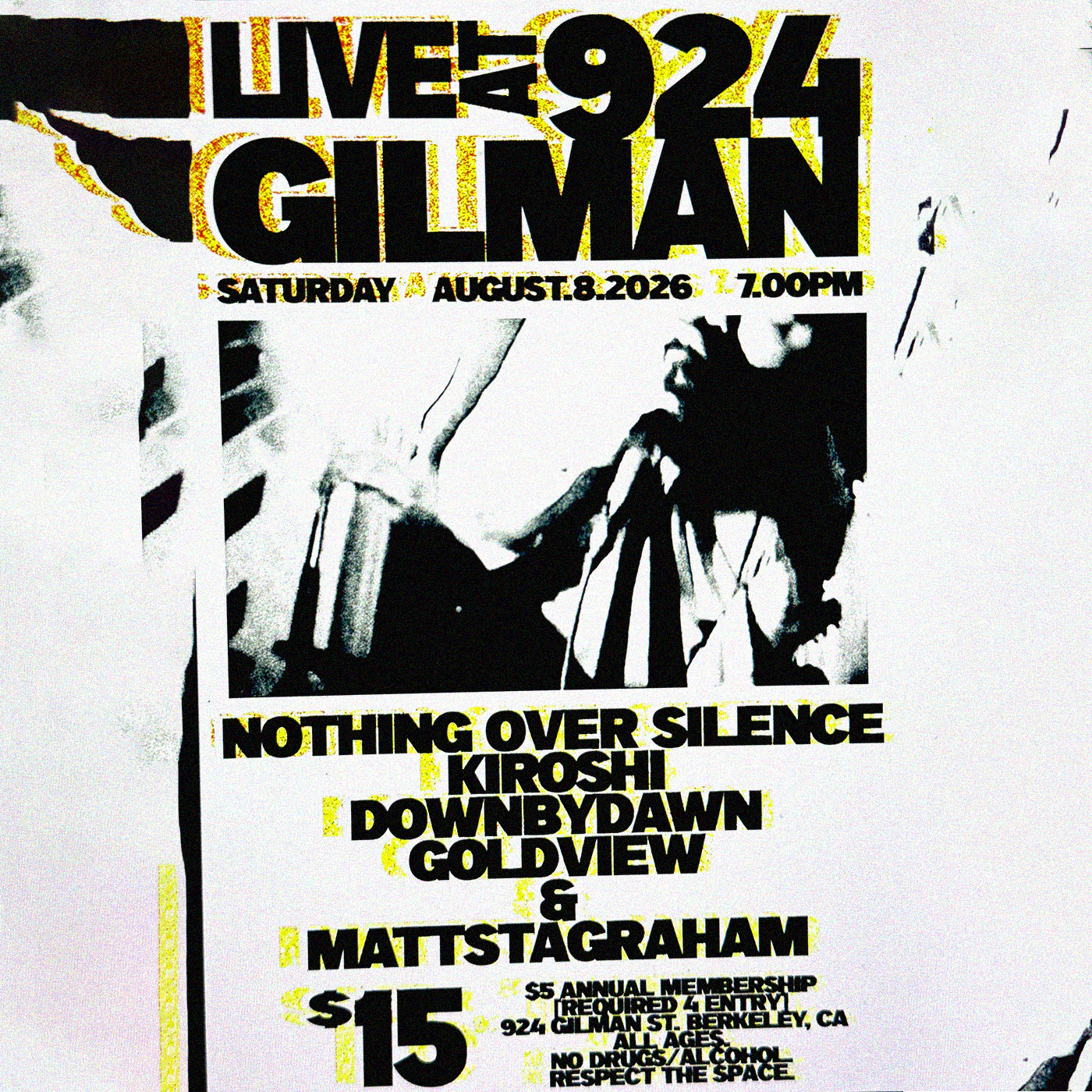 a poster for gilman's live show