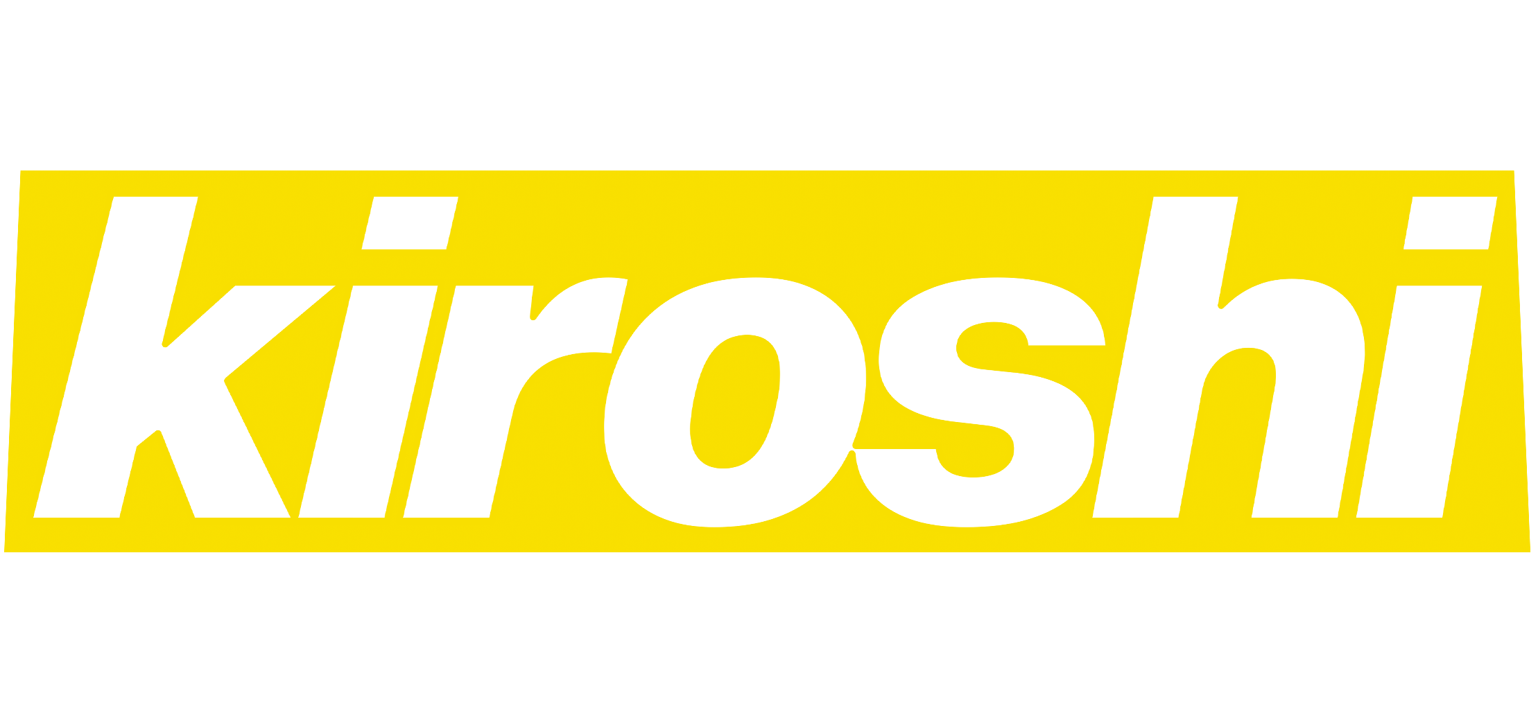 a yellow logo with the word kiroshi on it