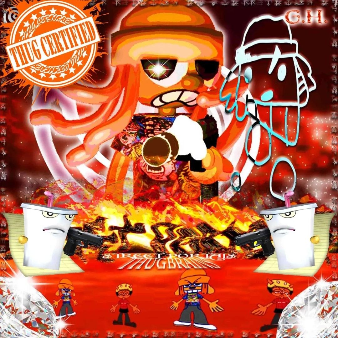 a poster with an image of a cartoon character