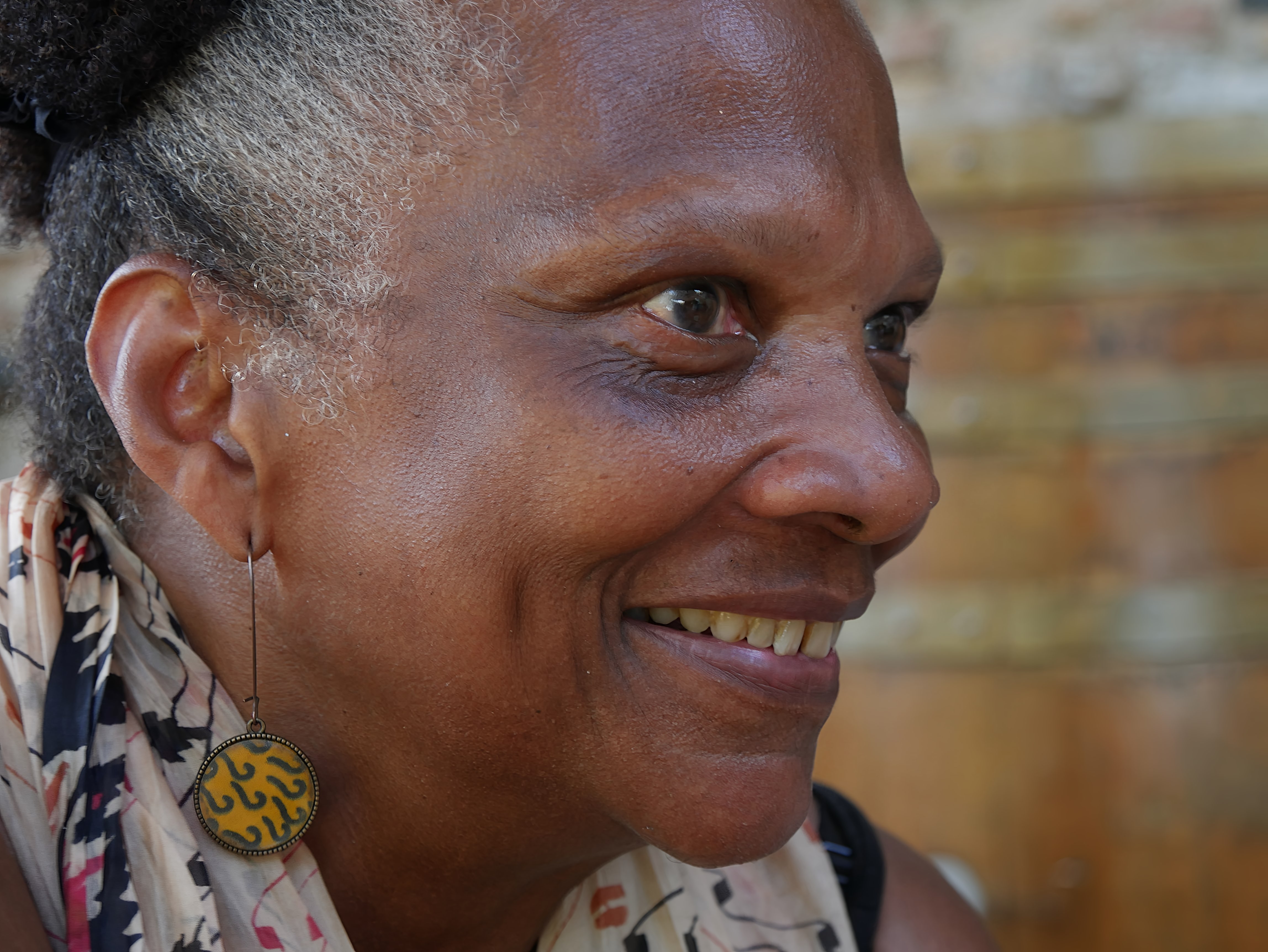 a woman wearing a scarf